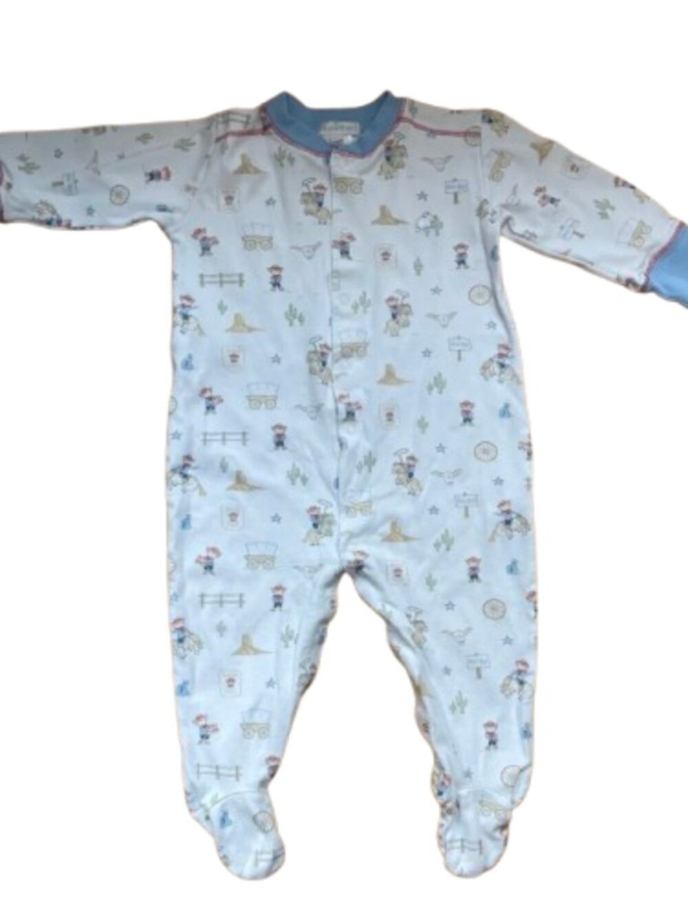 babycottons 12 months Western Print Footed One-Piece